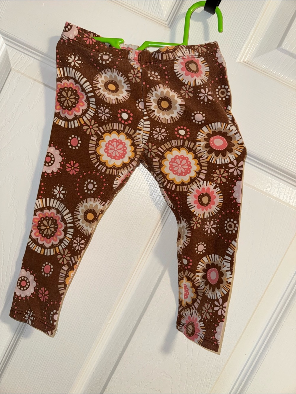 OshKosh B'gosh Brown Floral Leggings with Pink & Cream Accents